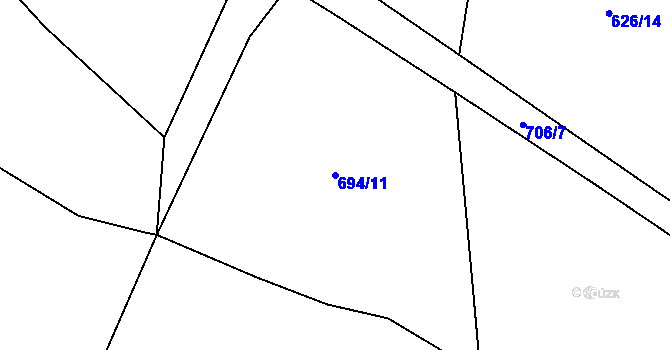 Parcela st. 694/11 v KÚ Volfířov, Katastrální mapa