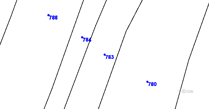 Parcela st. 783 v KÚ Volfířov, Katastrální mapa