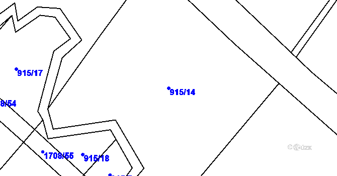 Parcela st. 915/14 v KÚ Volfířov, Katastrální mapa