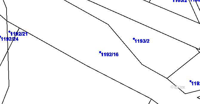 Parcela st. 1192/16 v KÚ Volfířov, Katastrální mapa