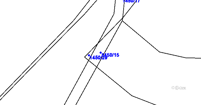Parcela st. 1450/15 v KÚ Volfířov, Katastrální mapa