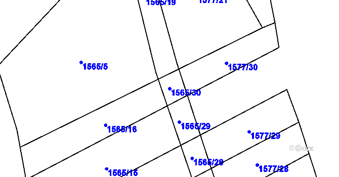 Parcela st. 1565/30 v KÚ Volfířov, Katastrální mapa