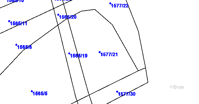 Parcela st. 1577/21 v KÚ Volfířov, Katastrální mapa