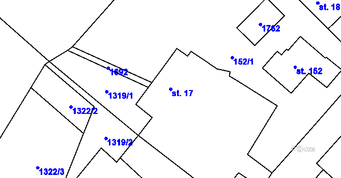 Parcela st. 17 v KÚ Volfířov, Katastrální mapa
