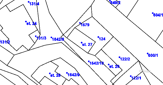 Parcela st. 27 v KÚ Volfířov, Katastrální mapa
