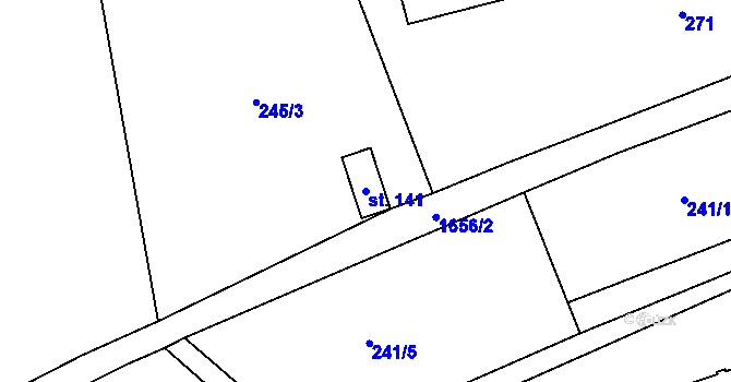 Parcela st. 141 v KÚ Volfířov, Katastrální mapa