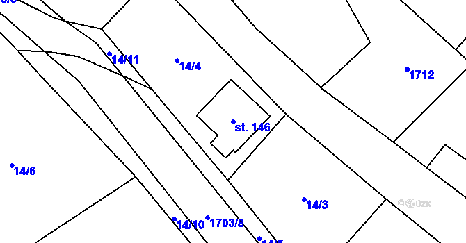 Parcela st. 146 v KÚ Volfířov, Katastrální mapa