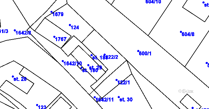 Parcela st. 122/2 v KÚ Volfířov, Katastrální mapa