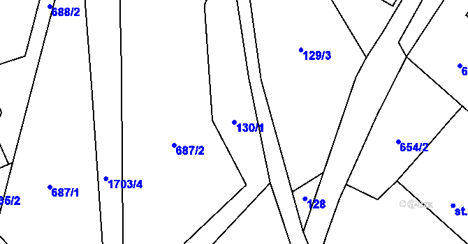 Parcela st. 130/1 v KÚ Volfířov, Katastrální mapa