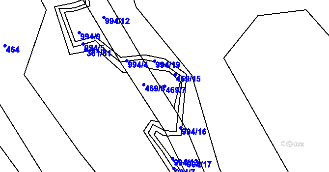 Parcela st. 469/7 v KÚ Volfířov, Katastrální mapa