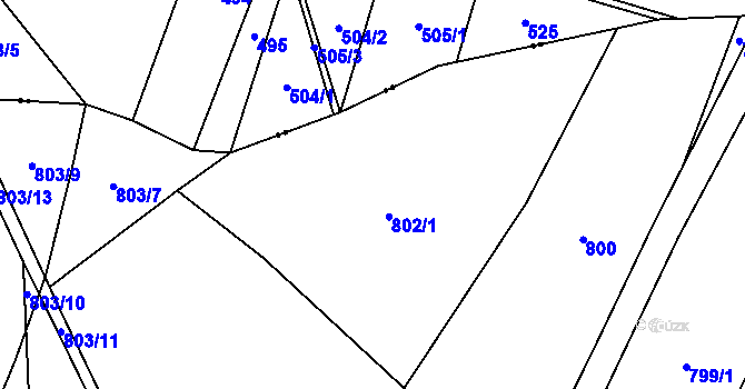 Parcela st. 802 v KÚ Volfířov, Katastrální mapa