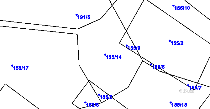 Parcela st. 155/14 v KÚ Voltuš, Katastrální mapa