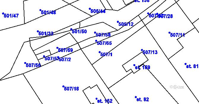 Parcela st. 507/1 v KÚ Voltuš, Katastrální mapa
