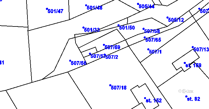 Parcela st. 507/2 v KÚ Voltuš, Katastrální mapa