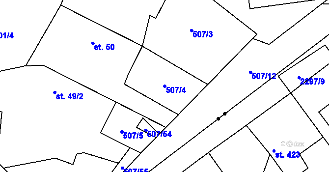 Parcela st. 507/4 v KÚ Voltuš, Katastrální mapa