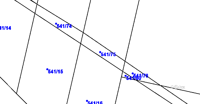 Parcela st. 541/75 v KÚ Voltuš, Katastrální mapa