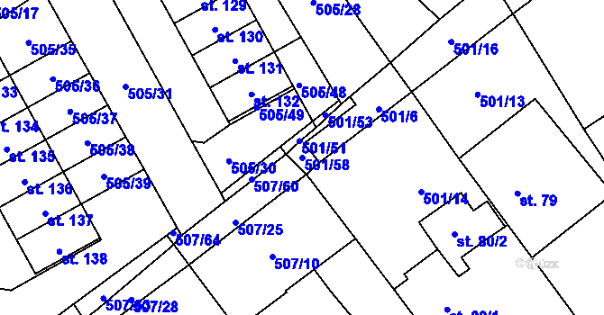 Parcela st. 501/58 v KÚ Voltuš, Katastrální mapa