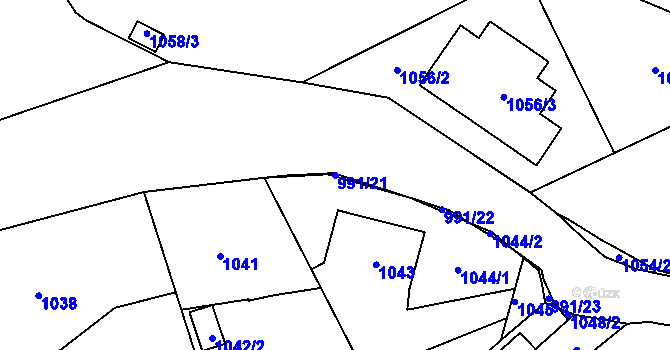 Parcela st. 991/21 v KÚ Volyně, Katastrální mapa