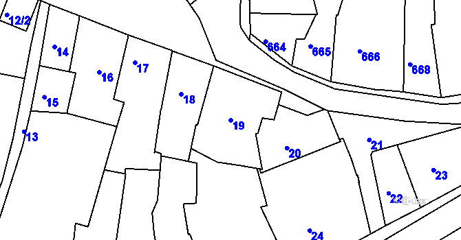 Parcela st. 19 v KÚ Volyně, Katastrální mapa