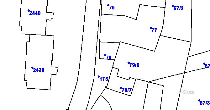 Parcela st. 78 v KÚ Volyně, Katastrální mapa