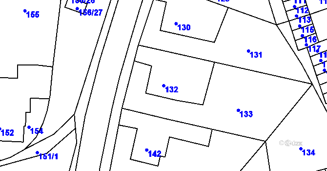 Parcela st. 132 v KÚ Volyně, Katastrální mapa