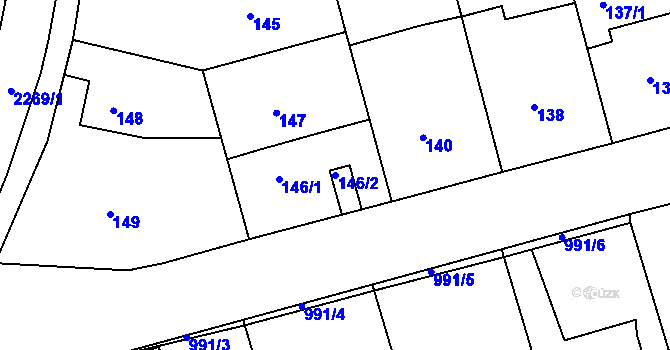 Parcela st. 146/2 v KÚ Volyně, Katastrální mapa