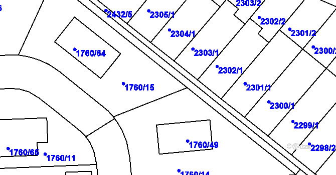 Parcela st. 153/2 v KÚ Volyně, Katastrální mapa