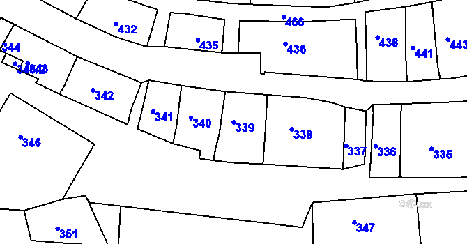 Parcela st. 339 v KÚ Volyně, Katastrální mapa
