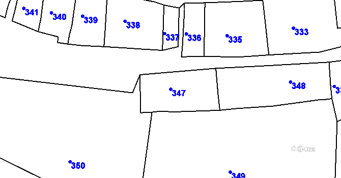 Parcela st. 347 v KÚ Volyně, Katastrální mapa