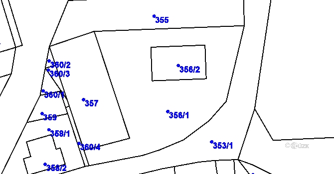 Parcela st. 356 v KÚ Volyně, Katastrální mapa