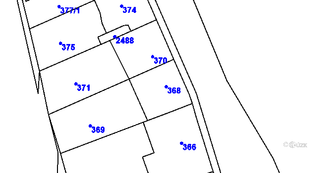 Parcela st. 368 v KÚ Volyně, Katastrální mapa