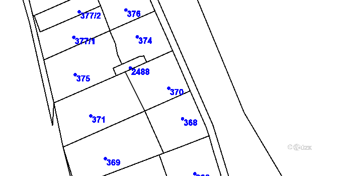 Parcela st. 370 v KÚ Volyně, Katastrální mapa