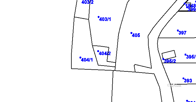 Parcela st. 404/2 v KÚ Volyně, Katastrální mapa