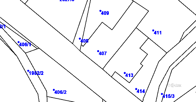 Parcela st. 407 v KÚ Volyně, Katastrální mapa