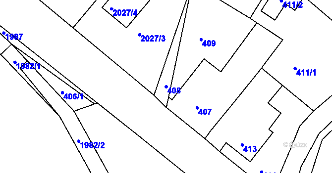 Parcela st. 408 v KÚ Volyně, Katastrální mapa