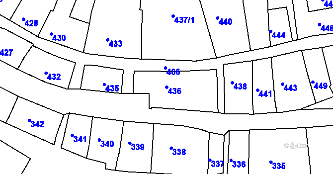 Parcela st. 436 v KÚ Volyně, Katastrální mapa