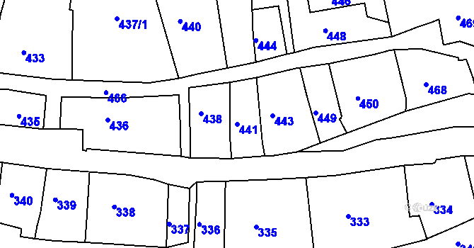 Parcela st. 441 v KÚ Volyně, Katastrální mapa