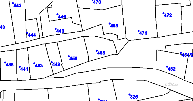Parcela st. 468 v KÚ Volyně, Katastrální mapa