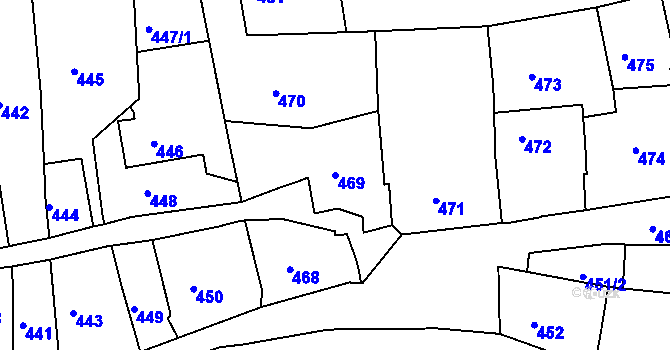 Parcela st. 469 v KÚ Volyně, Katastrální mapa
