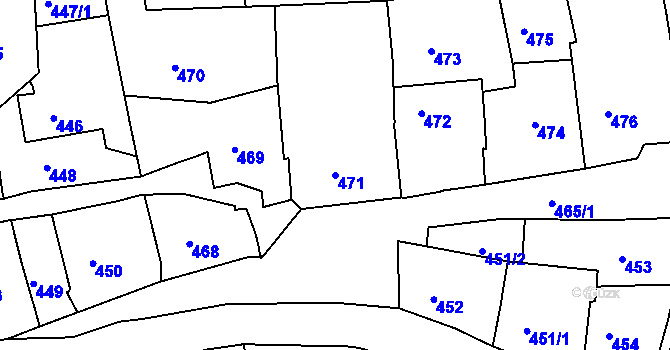 Parcela st. 471 v KÚ Volyně, Katastrální mapa
