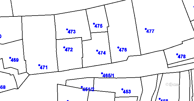 Parcela st. 474 v KÚ Volyně, Katastrální mapa