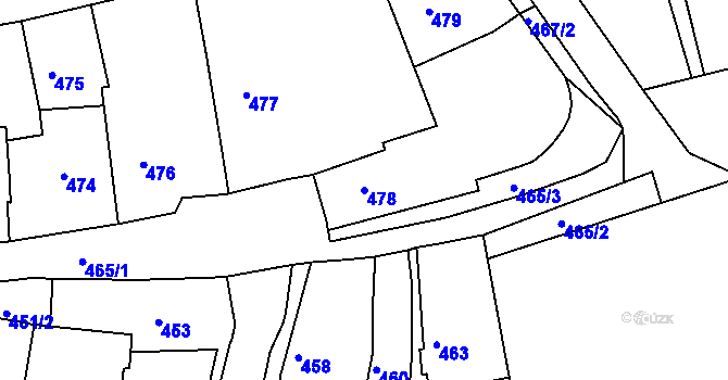 Parcela st. 478 v KÚ Volyně, Katastrální mapa