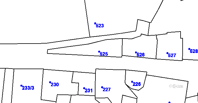 Parcela st. 525 v KÚ Volyně, Katastrální mapa