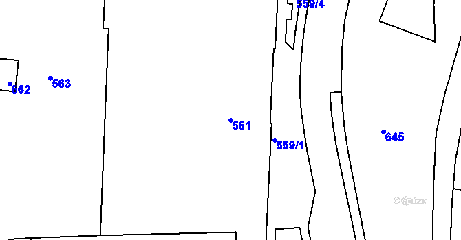 Parcela st. 561 v KÚ Volyně, Katastrální mapa