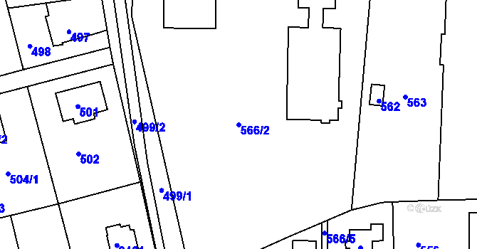 Parcela st. 566/2 v KÚ Volyně, Katastrální mapa