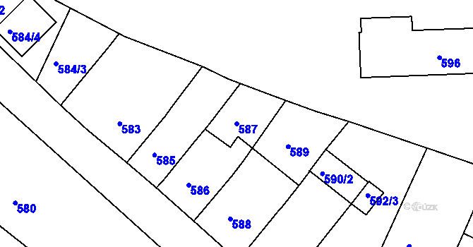 Parcela st. 587 v KÚ Volyně, Katastrální mapa