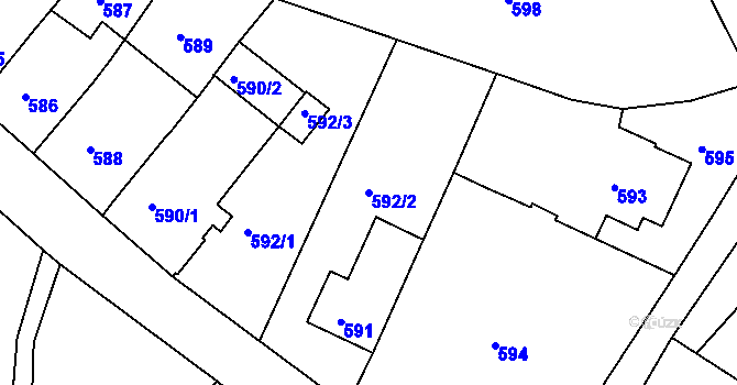 Parcela st. 592/2 v KÚ Volyně, Katastrální mapa