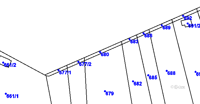 Parcela st. 680 v KÚ Volyně, Katastrální mapa