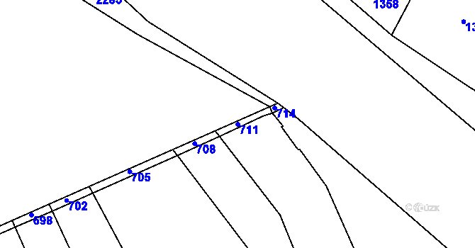 Parcela st. 711 v KÚ Volyně, Katastrální mapa