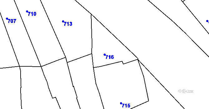Parcela st. 716 v KÚ Volyně, Katastrální mapa
